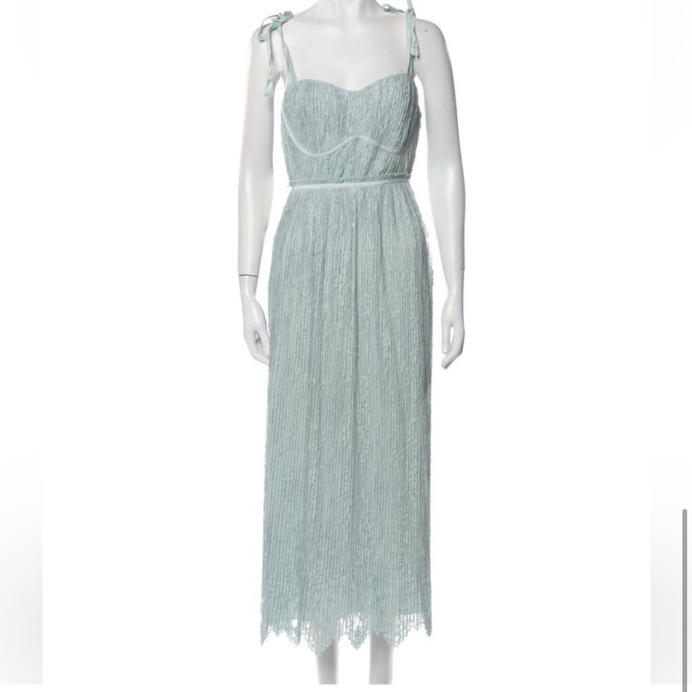 Jonathan Simkhai ~ Elegant Light Blue Lace Midi Dress - Picture 7 of 11
